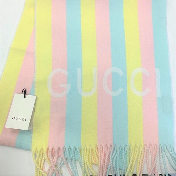 NWT Authentic Gucci Striped Wool Scarf - Picture 6 of 11